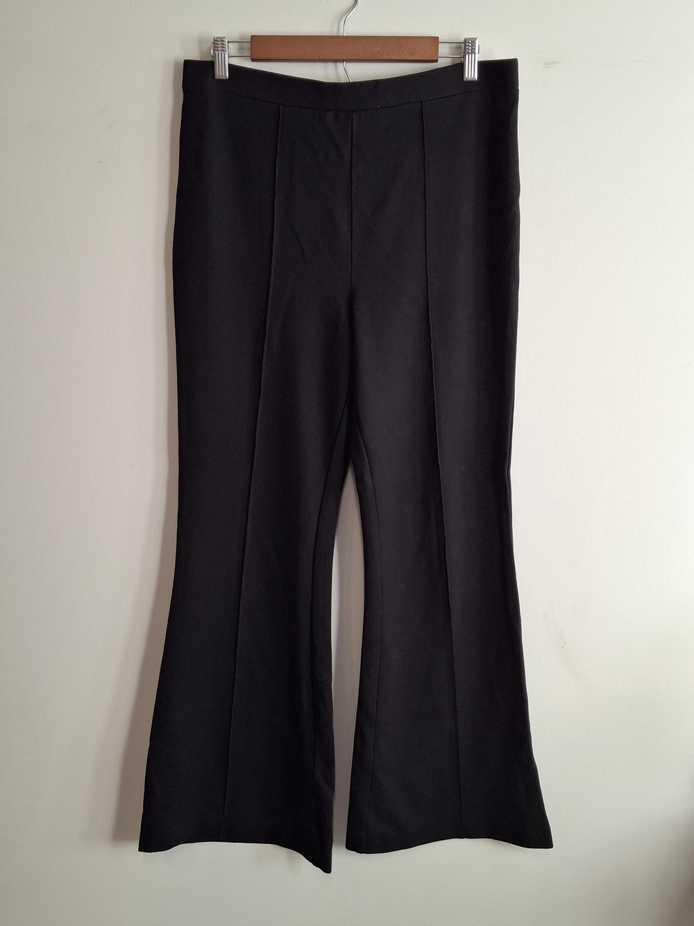 Jones & Co Black Flared Ponte Knit Pants Size XL